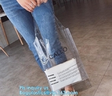 Η σαφής τσάντα αγορών Tote PVC σταδίων φερμουάρ με τη δευτερεύουσα τσέπη, προωθητικό λαμπρό βινυλίου PVC που ψωνίζει tote τοποθετεί σε σάκκο, PVC POL 600D