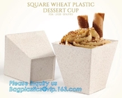 Wheat straw Compostable HEXAGON shape dessert cup,square wheat plastic dessert cup,Pla Plastic Disposable Corn Starch Cu