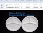 Eco Friendly sugarcane bagasse plates display tray,disposable 5 compartments sugarcane pulp plates with lid, bagplastics