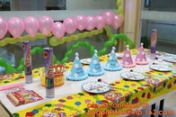 cartoon theme party for kids happy birthday party tableware, Festival Pink Tablecover Supply,Transparent Rectangle Kitch