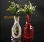 small standup vase folding disposable plastic vinyl for wedding, Wide Transparent Vinyl Plastic Standup Flower Vase
