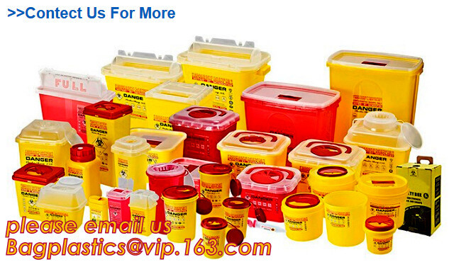 Το κίτρινο πλαστικό ιατρικό αιχμηρό εμπορευματοκιβώτιο για τις βελόνες, υγεία και μίας χρήσης 5L Medicals αιχμηρό εμπορευματοκιβώτιο χρήσης, αιχμηρό περιέχει